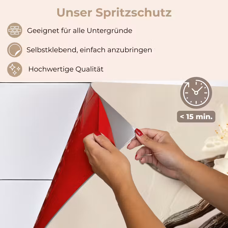 Vanille - Bloemen - Beige keuken achterwand spatscherm klein -spatscherm_DE