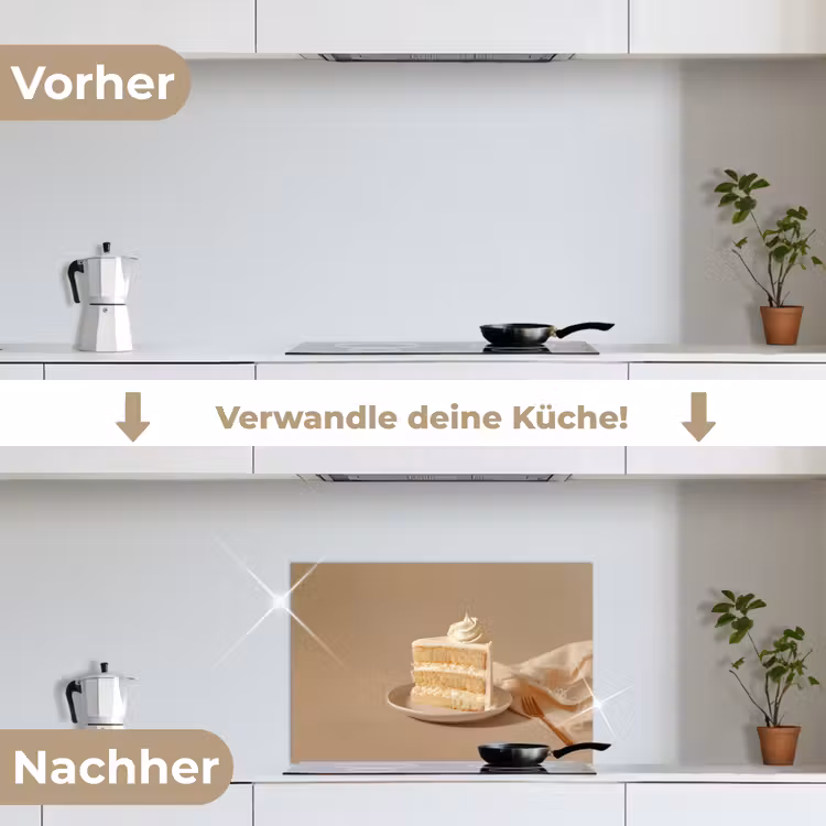 Vanilletaart - Cake - Romig keuken achterwand spatscherm klein -voor_na_DE