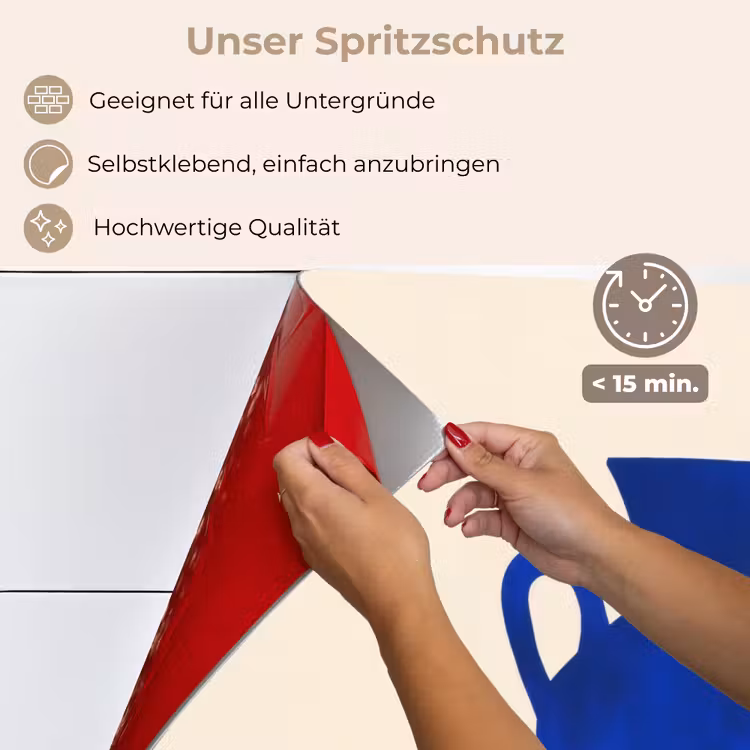 Vaas - Blauw - Geblokt - Modern keuken achterwand spatscherm klein -spatscherm_DE