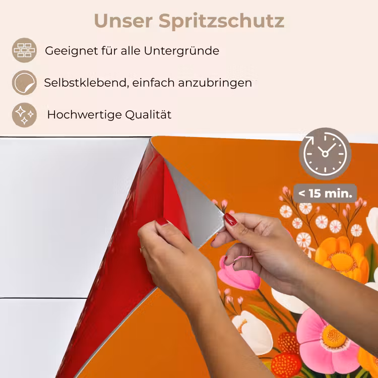 Vaas - Bloemen - Oranje keuken achterwand spatscherm klein -spatscherm_DE
