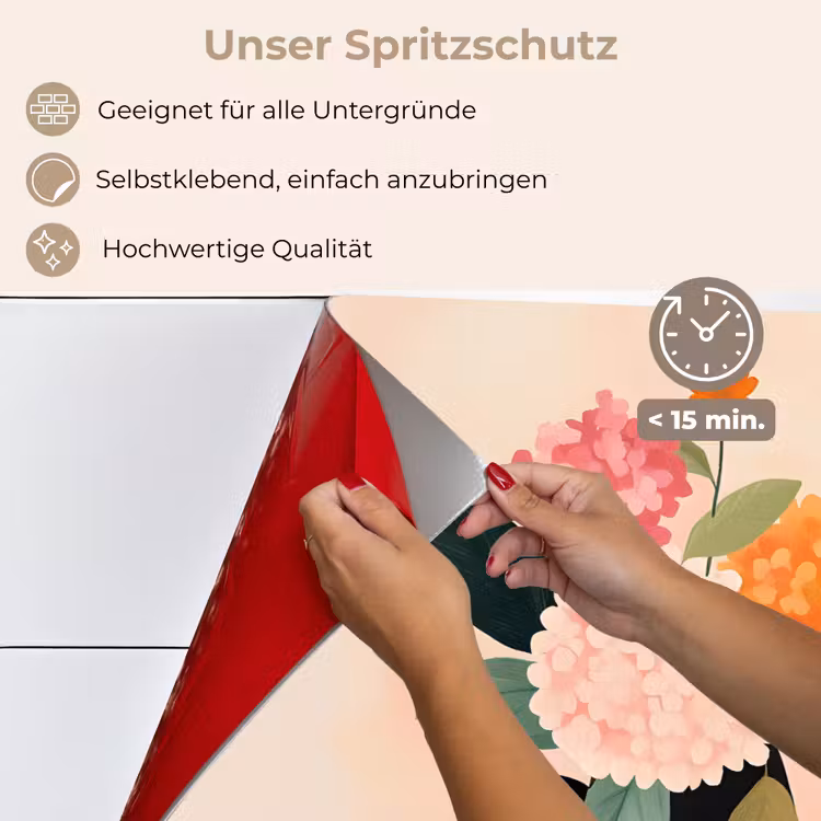 Vaas - Bloemen - Vlinder - Rood keuken achterwand spatscherm klein -spatscherm_DE
