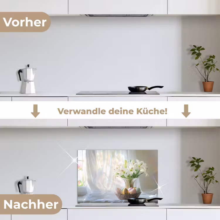 Vaas - Eieren - Bloemen keuken achterwand spatscherm klein -voor_na_DE