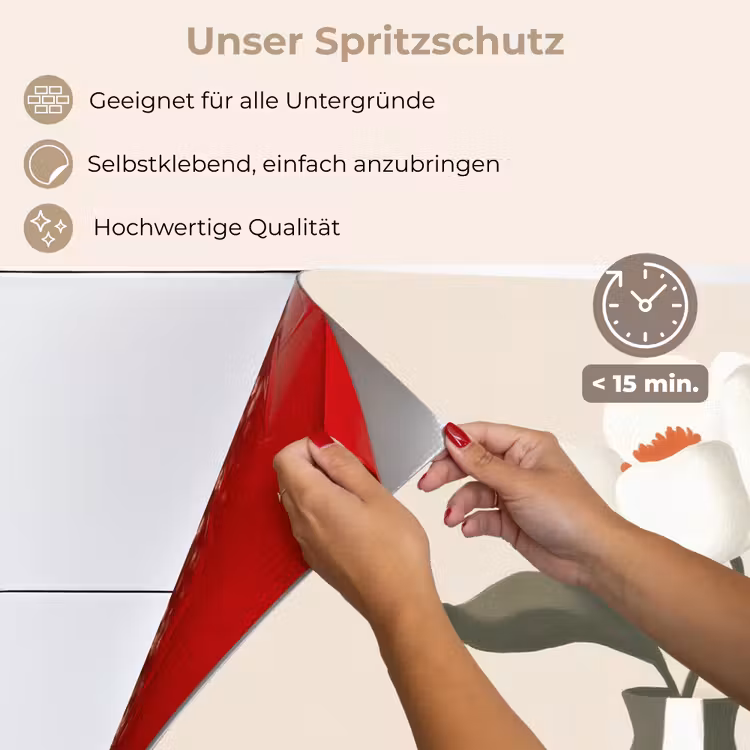 Vaas - Geruit - Groen - Bloem keuken achterwand spatscherm klein -spatscherm_DE