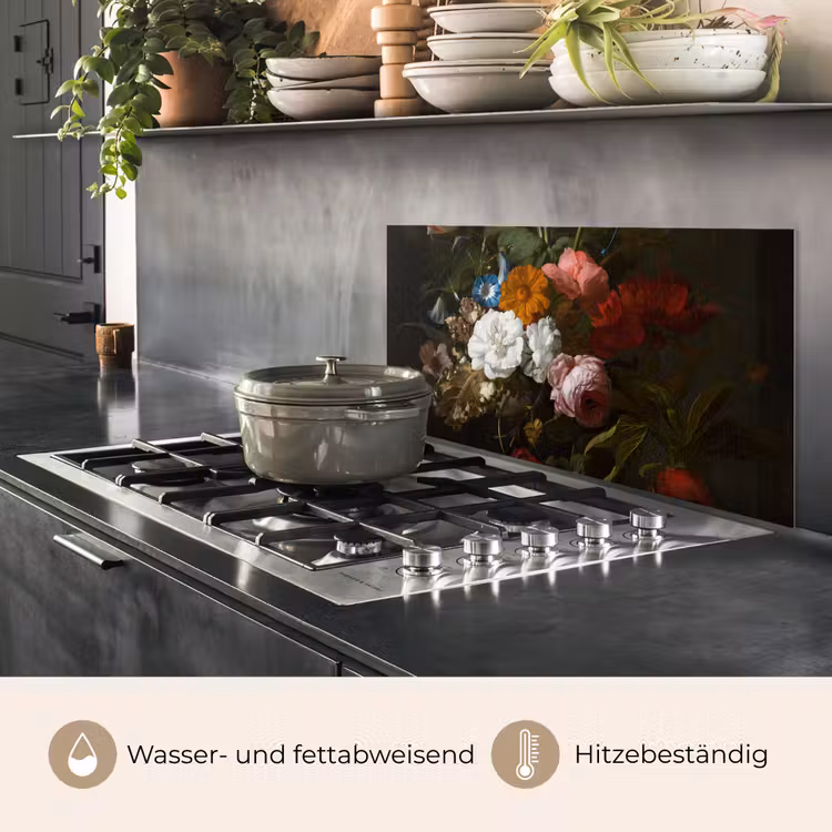 Vaas met bloemen - Schilderij van Rachel Ruysch keuken achterwand spatscherm middel -usp_DE