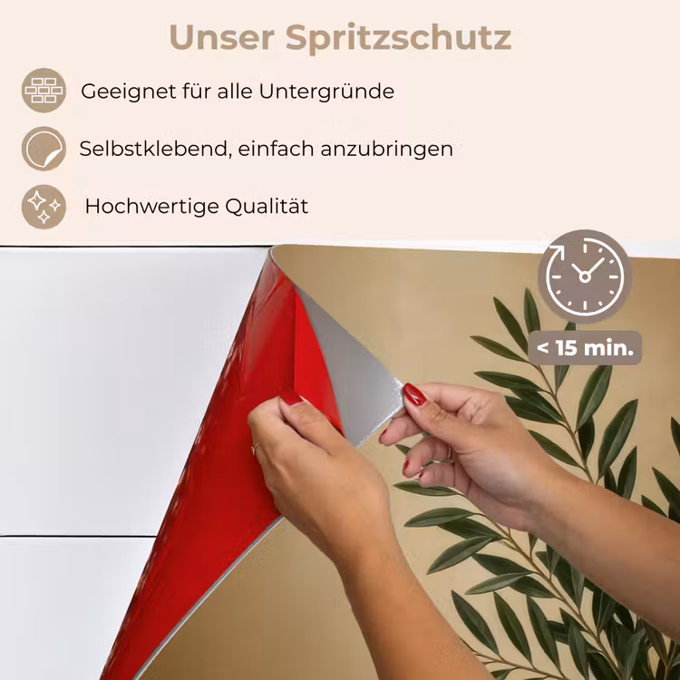 Vaas - Olijftakken - Bladeren - Beige keuken achterwand spatscherm klein -spatscherm_DE