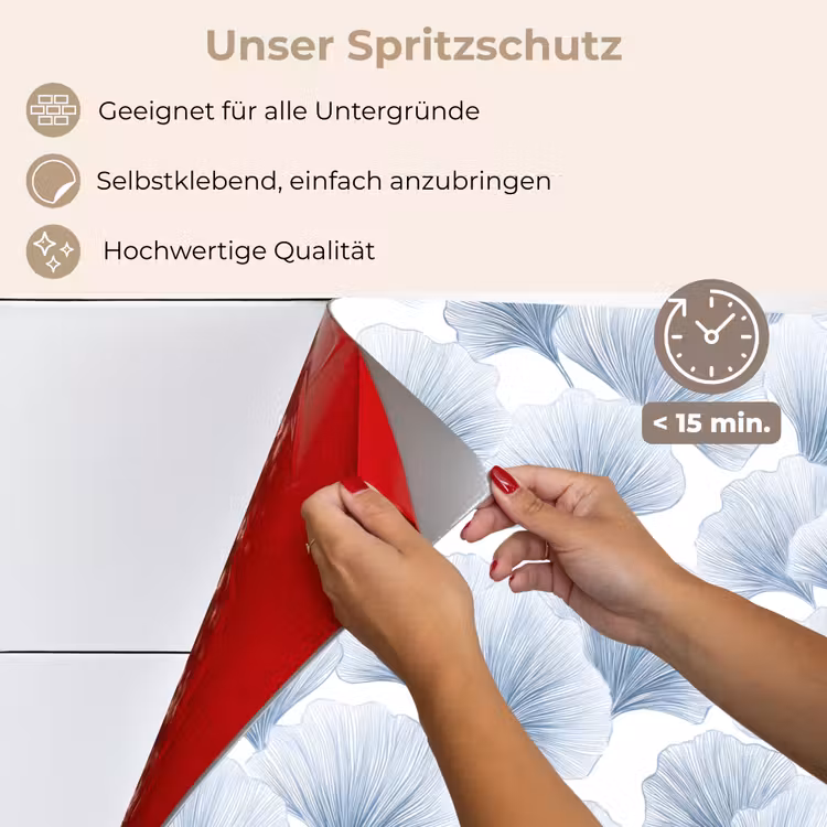 Waaier - Modern - Blauw keuken achterwand spatscherm klein 900 -spatscherm_DE