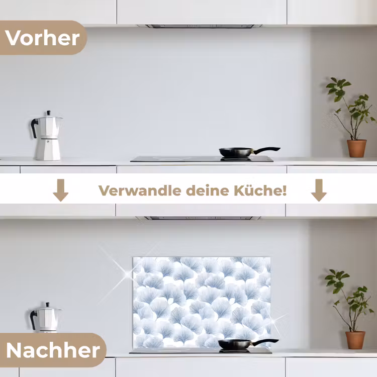 Waaier - Modern - Blauw keuken achterwand spatscherm klein 900 -voor_na_DE