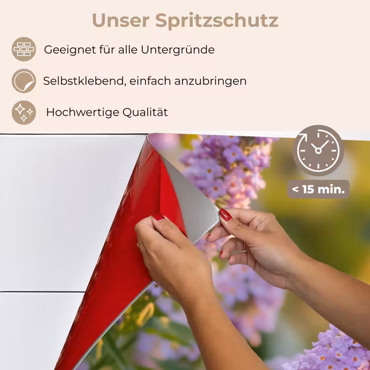 Sierlijke - Vlinder - Paarse - Bloemen keuken achterwand spatscherm klein -spatscherm_DE