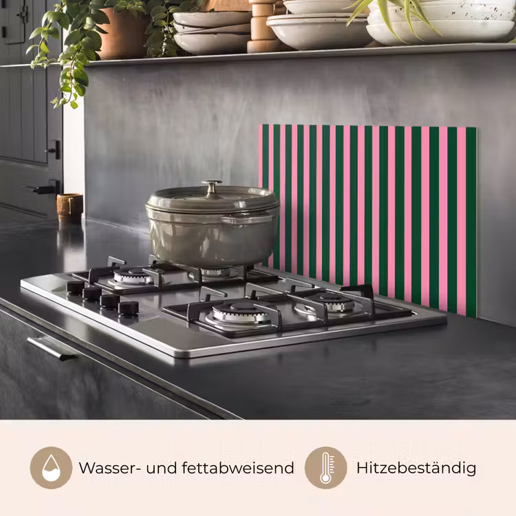 Verticale strepen - Groen - Roze keuken achterwand spatscherm klein 900 -usp_DE