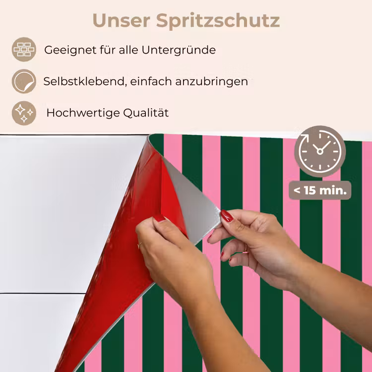Verticale strepen - Groen - Roze keuken achterwand spatscherm klein 900 -spatscherm_DE