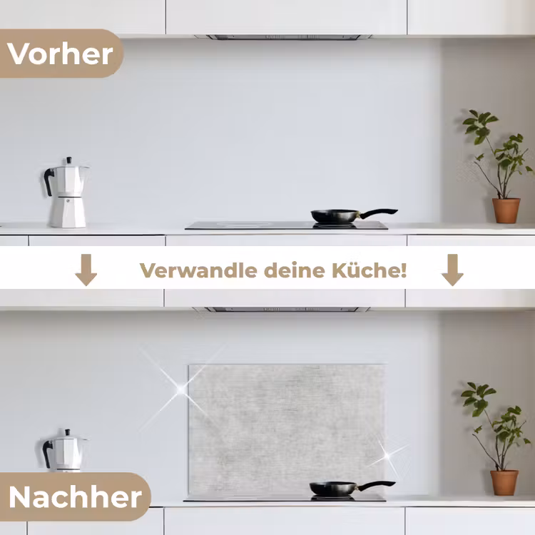 Verweerde Grijze Canvas keuken achterwand spatscherm klein -voor_na_DE