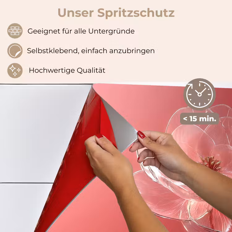 Sierlijk - Bloem - Roze - Glazen keuken achterwand spatscherm klein -spatscherm_DE
