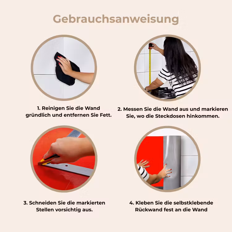 Vibrant - Vermilion - Rood keuken achterwand 2 middel 871 -gebruiksaanwijzing_DE