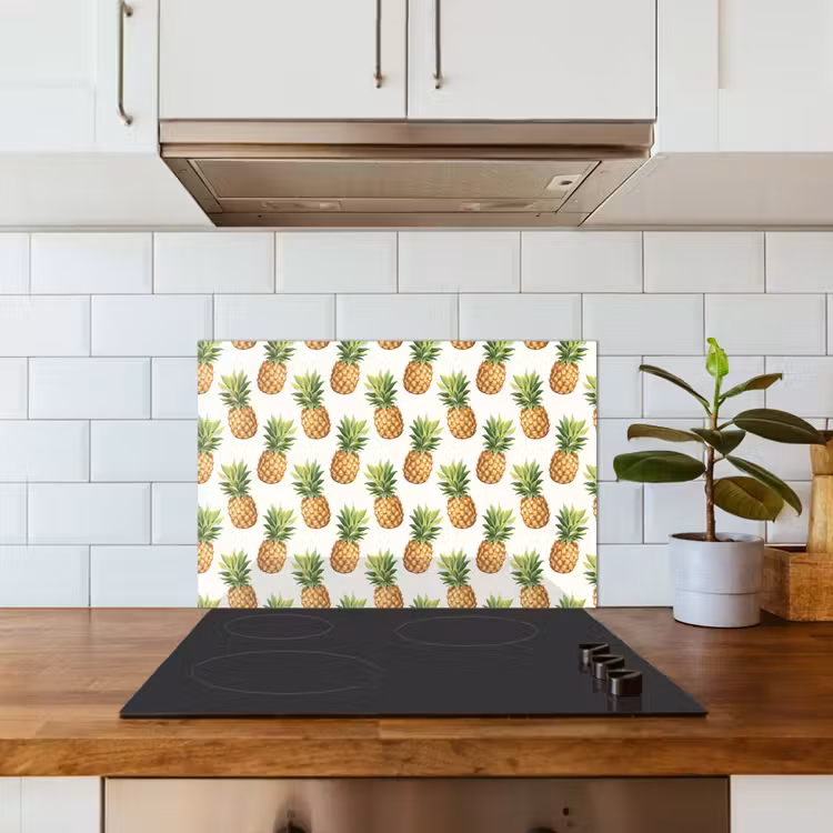 Vintage - Ananas - Blad keuken achterwand spatscherm klein 900 -sfeer2
