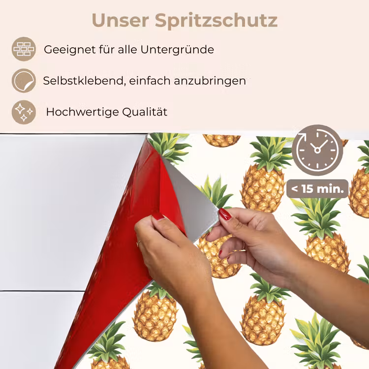 Vintage - Ananas - Blad keuken achterwand spatscherm klein 900 -spatscherm_DE