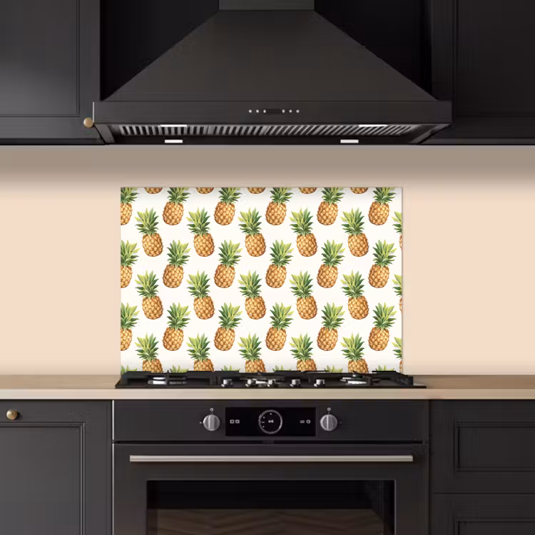 Vintage - Ananas - Blad keuken achterwand spatscherm klein 900 -sfeer1