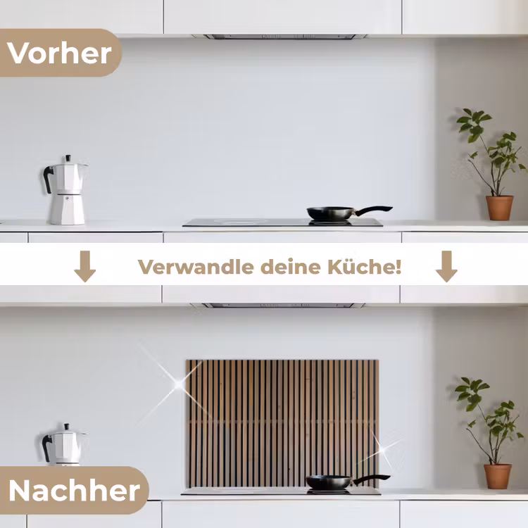 Vintage - Hout - Design - Structuur keuken achterwand spatscherm klein -voor_na_DE