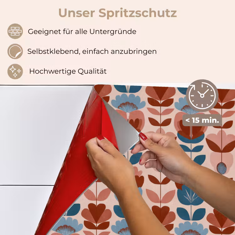 Vintage - Motief - Kleurrijk keuken achterwand spatscherm klein 900 -spatscherm_DE