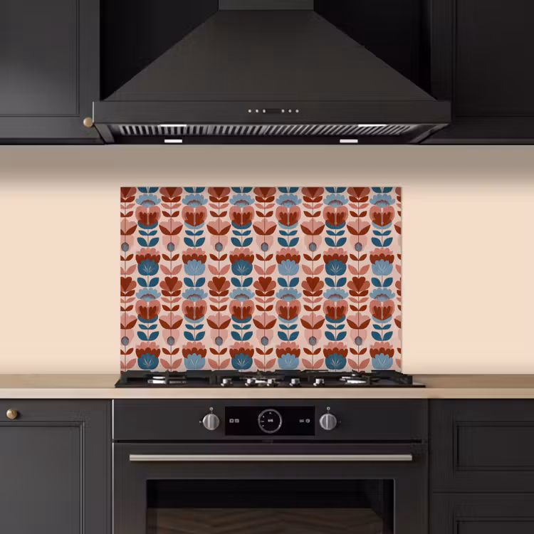 Vintage - Motief - Kleurrijk keuken achterwand spatscherm klein 900 -sfeer1