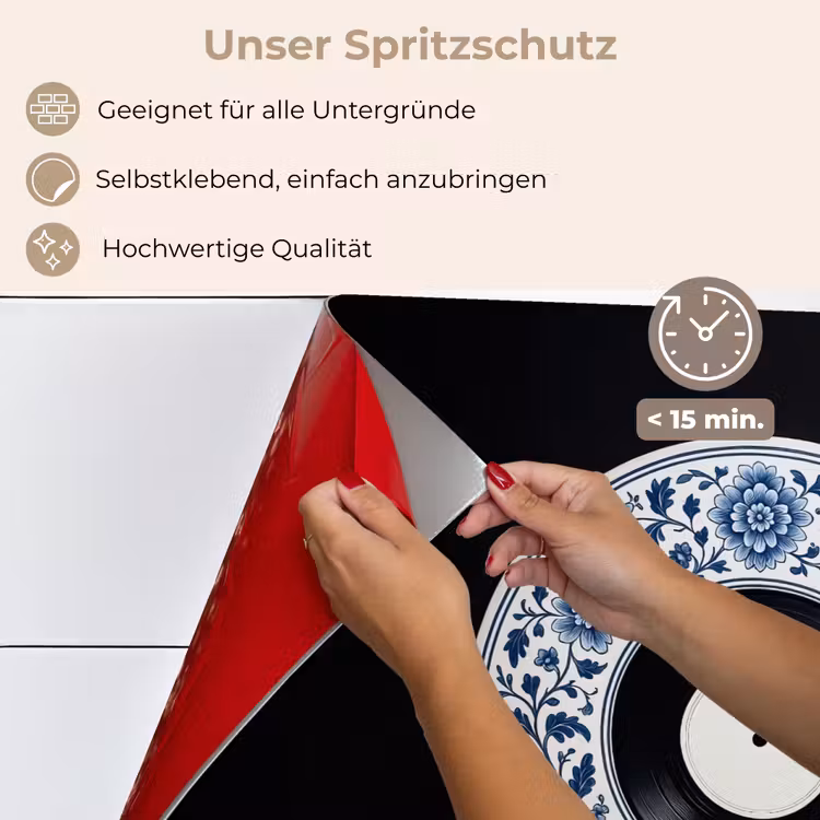Vinyl - LP - Delfts Blauw - Muziek keuken achterwand spatscherm klein -spatscherm_DE