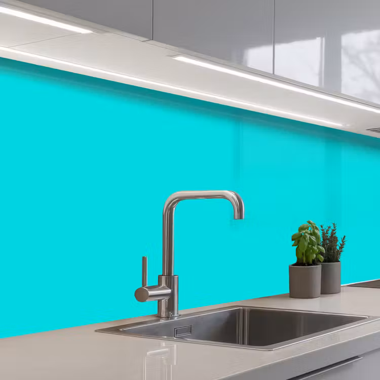 Vivid - Aquamarine - Turkoois keuken achterwand 2 middel 871 -3d_schuin