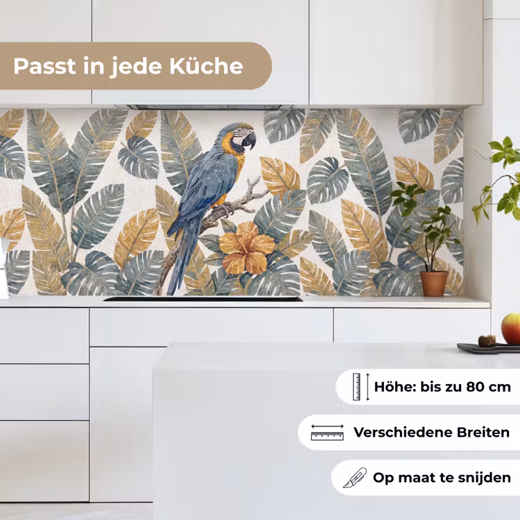 Vogel - Tak - Natuur - Mozaïek - Blauw keuken achterwand 2 middel -sfeer4_DE