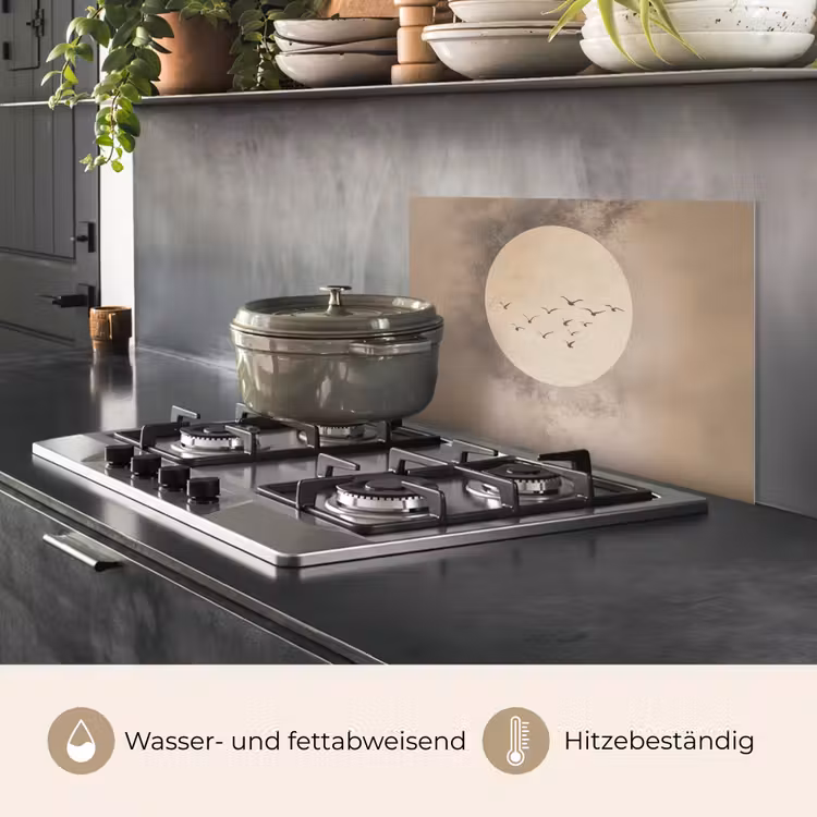 Vogel - Beige - Japandi keuken achterwand spatscherm klein -usp_DE