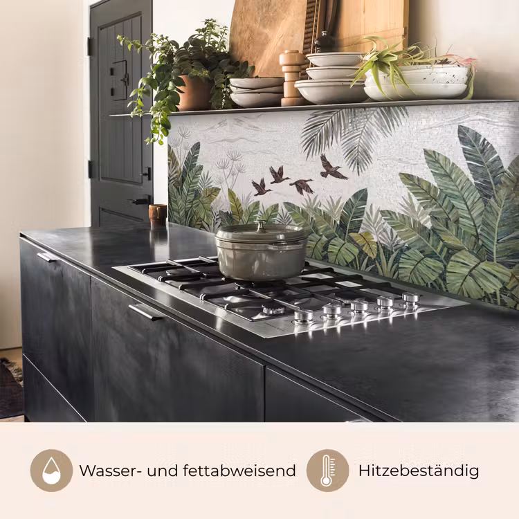 Vogel - Vliegend - Tropisch - Mozaïek - Groen keuken achterwand 2 middel -usp_DE