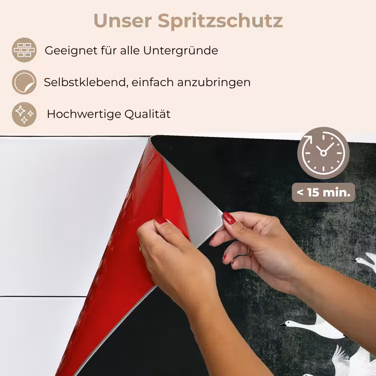 Vogel - Japandi - Groen keuken achterwand spatscherm klein -spatscherm_DE