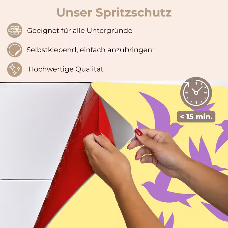 Vogels - Cirkel - Geel - Beweging keuken achterwand spatscherm klein -spatscherm_DE