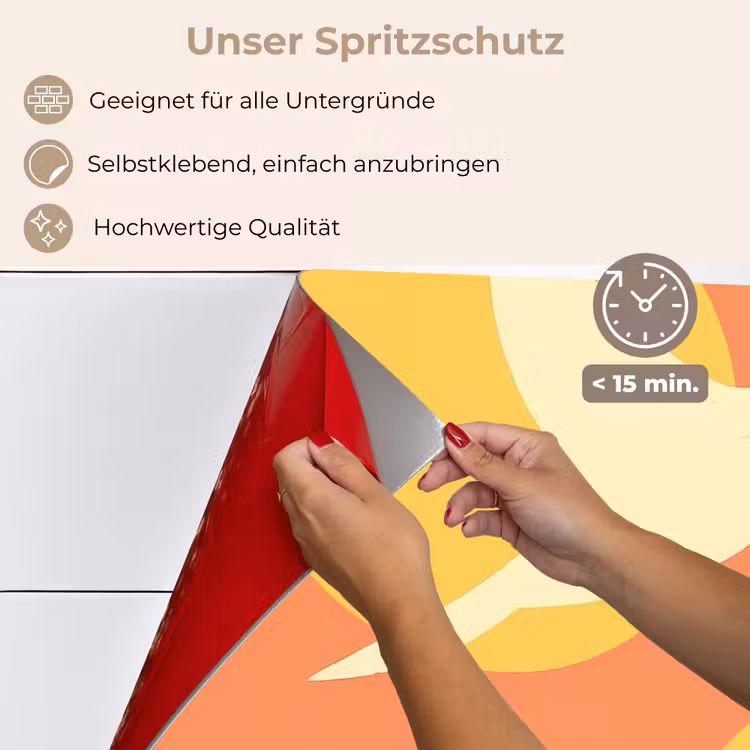 Vogels - Cirkels - Geel keuken achterwand spatscherm klein -spatscherm_DE