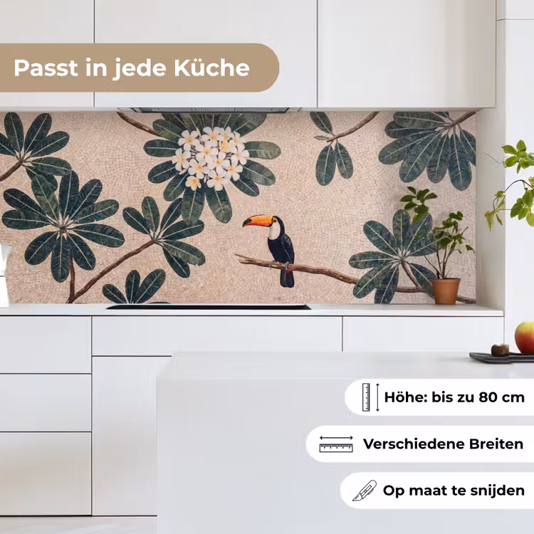 Vogel - Mozaïek - Tropisch - Natuur - Kleurrijk keuken achterwand 2 middel -sfeer4_DE