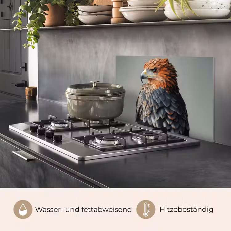 Vogel - Realistisch - Veren - Bruin keuken achterwand spatscherm klein -usp_DE