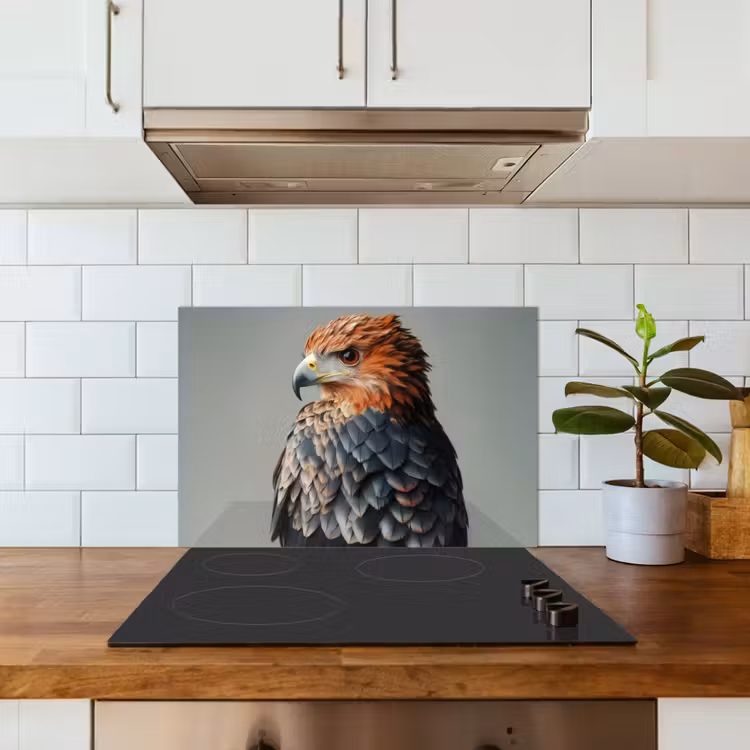 Vogel - Realistisch - Veren - Bruin keuken achterwand spatscherm klein -sfeer2