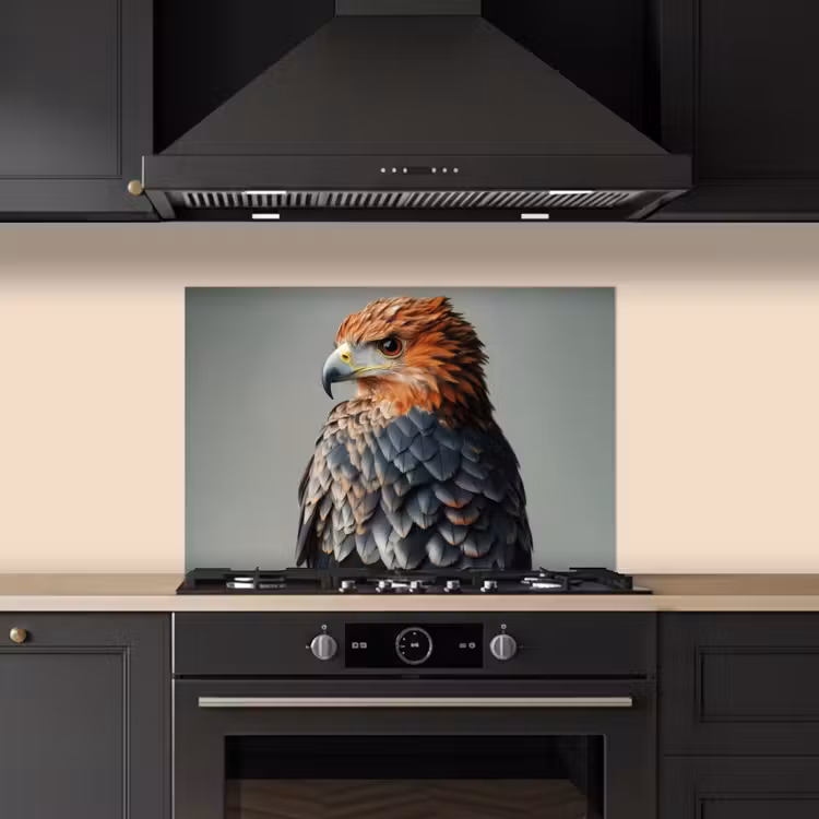 Vogel - Realistisch - Veren - Bruin keuken achterwand spatscherm klein -sfeer1