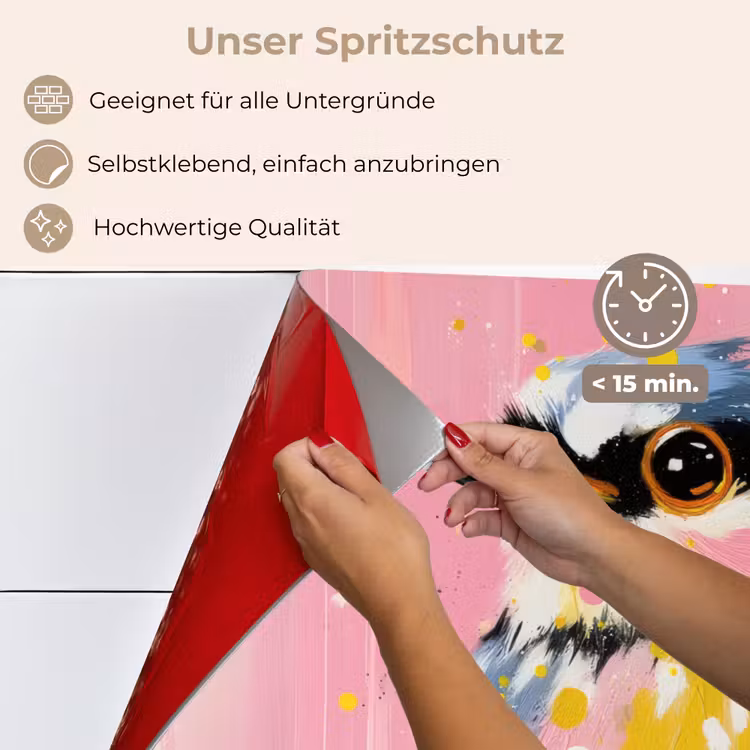 Vogel - Roze - Geel - Blauw keuken achterwand spatscherm klein -spatscherm_DE