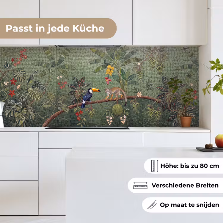 Vogel - Dier - Jungle - Mozaïek - Natuur keuken achterwand 2 middel -sfeer4_DE