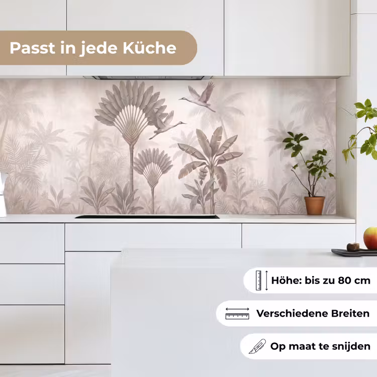 Vogel - Tropisch - Jungle - Natuur - Beige keuken achterwand 2 middel -sfeer4_DE
