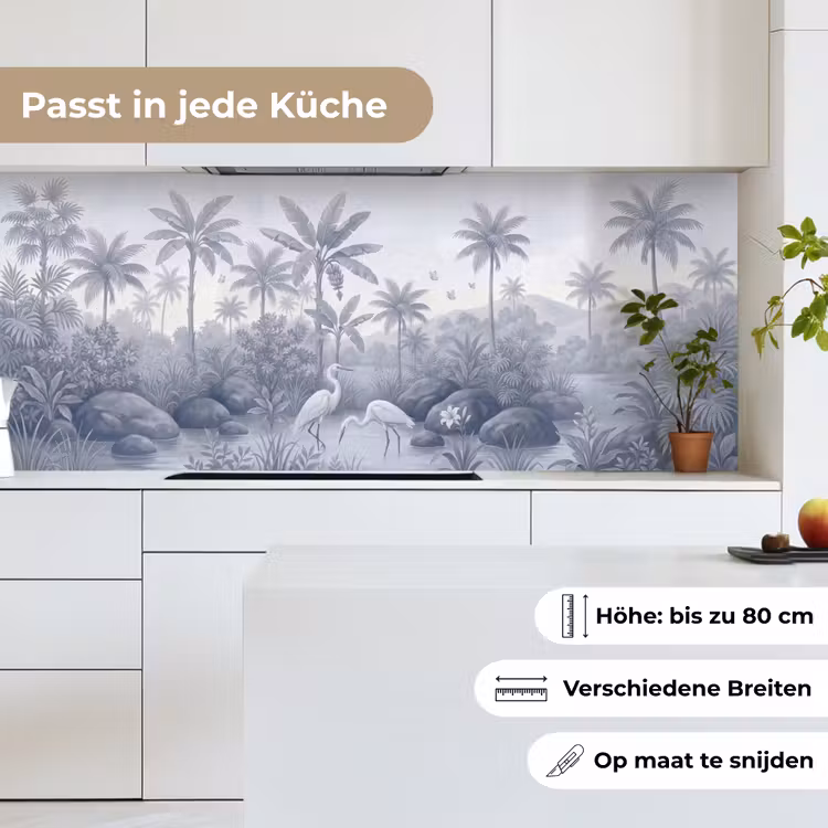 Vogel - Water - Tropisch - Natuur - Blauw keuken achterwand 2 middel -sfeer4_DE