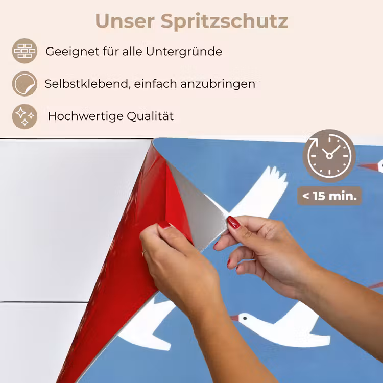 Vogels - Wit - Patroon keuken achterwand spatscherm klein -spatscherm_DE