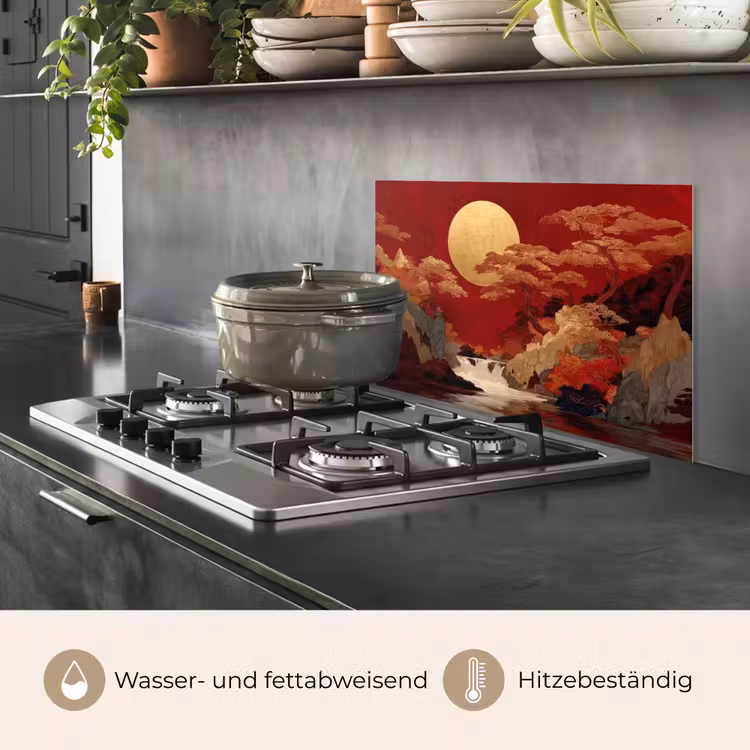 Volle maan - Landschap - Waterval keuken achterwand spatscherm klein -usp_DE