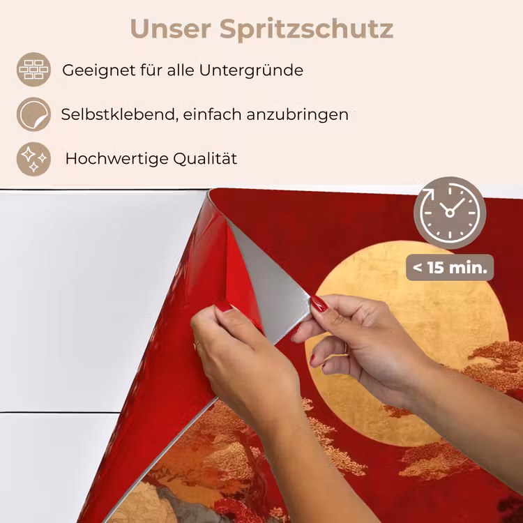 Volle maan - Landschap - Waterval keuken achterwand spatscherm klein -spatscherm_DE