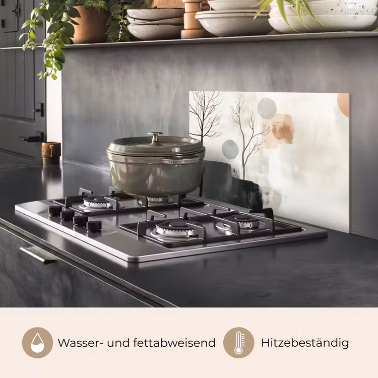 Wabi sabi - Beige - Plant keuken achterwand spatscherm klein -usp_DE