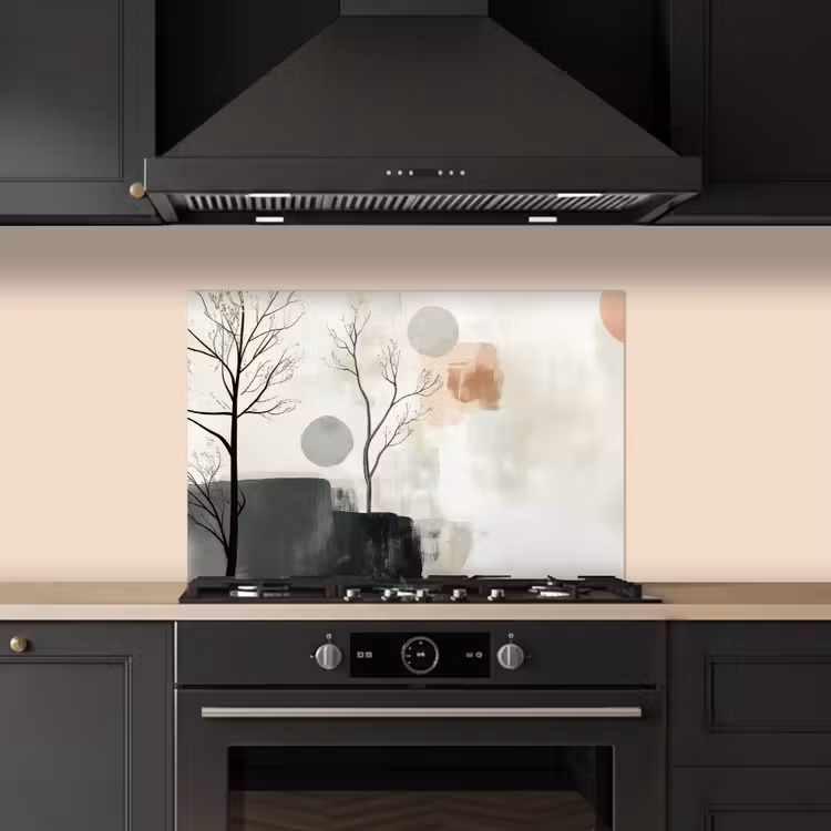 Wabi sabi - Beige - Plant keuken achterwand spatscherm klein -sfeer1