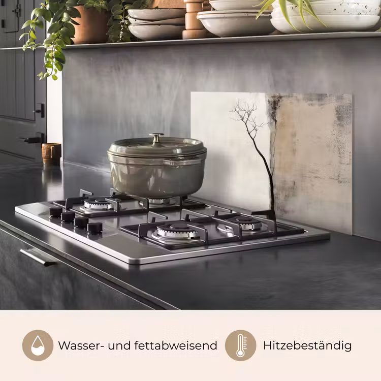 Wabi sabi - Plant - Beige keuken achterwand spatscherm klein -usp_DE