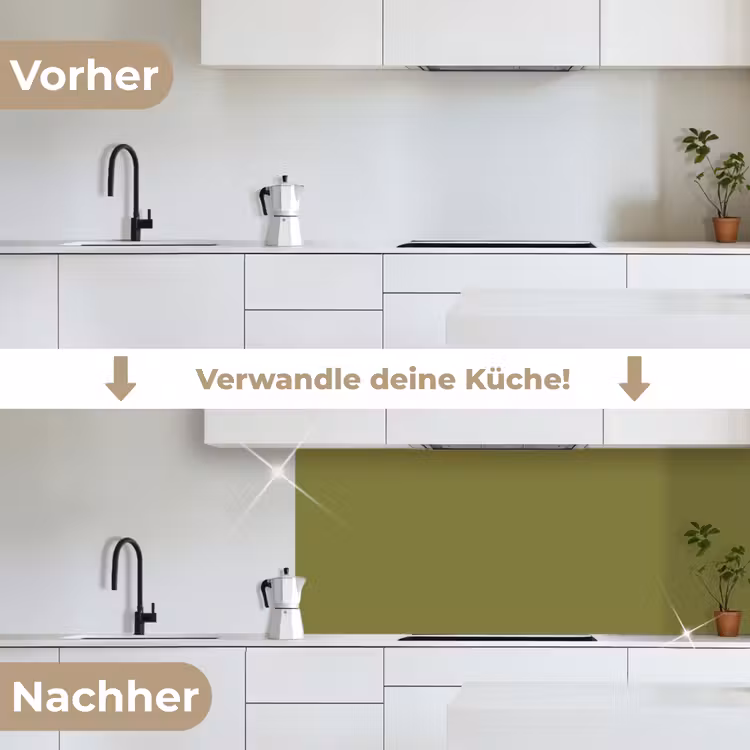 Juniper - Groen - Organisch keuken achterwand 2 middel 871 -voor-na_DE