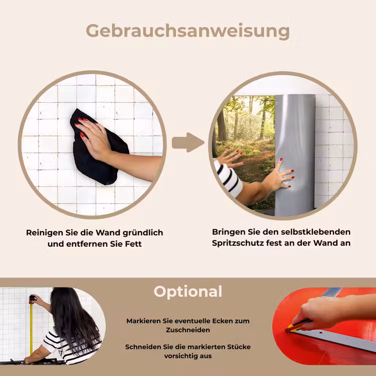 Bos - Bomen - Pad - Zon - Planten - Bladeren - Natuur keuken achterwand spatscherm klein -gebruiksaanwijzing_DE