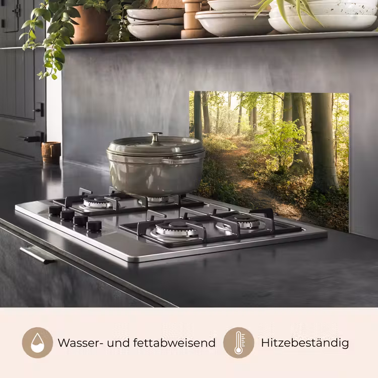 Bos - Bomen - Pad - Zon - Planten - Bladeren - Natuur keuken achterwand spatscherm klein -usp_DE