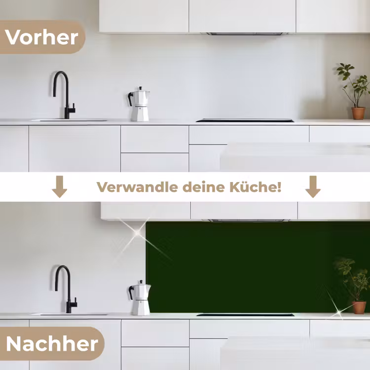 Forest - Green - Groen keuken achterwand 2 middel 871 -voor-na_DE
