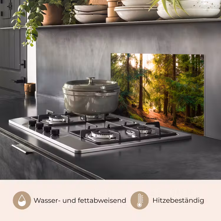 Bos - Pad - Bomen - Groen - Zon - Natuur keuken achterwand spatscherm klein -usp_DE